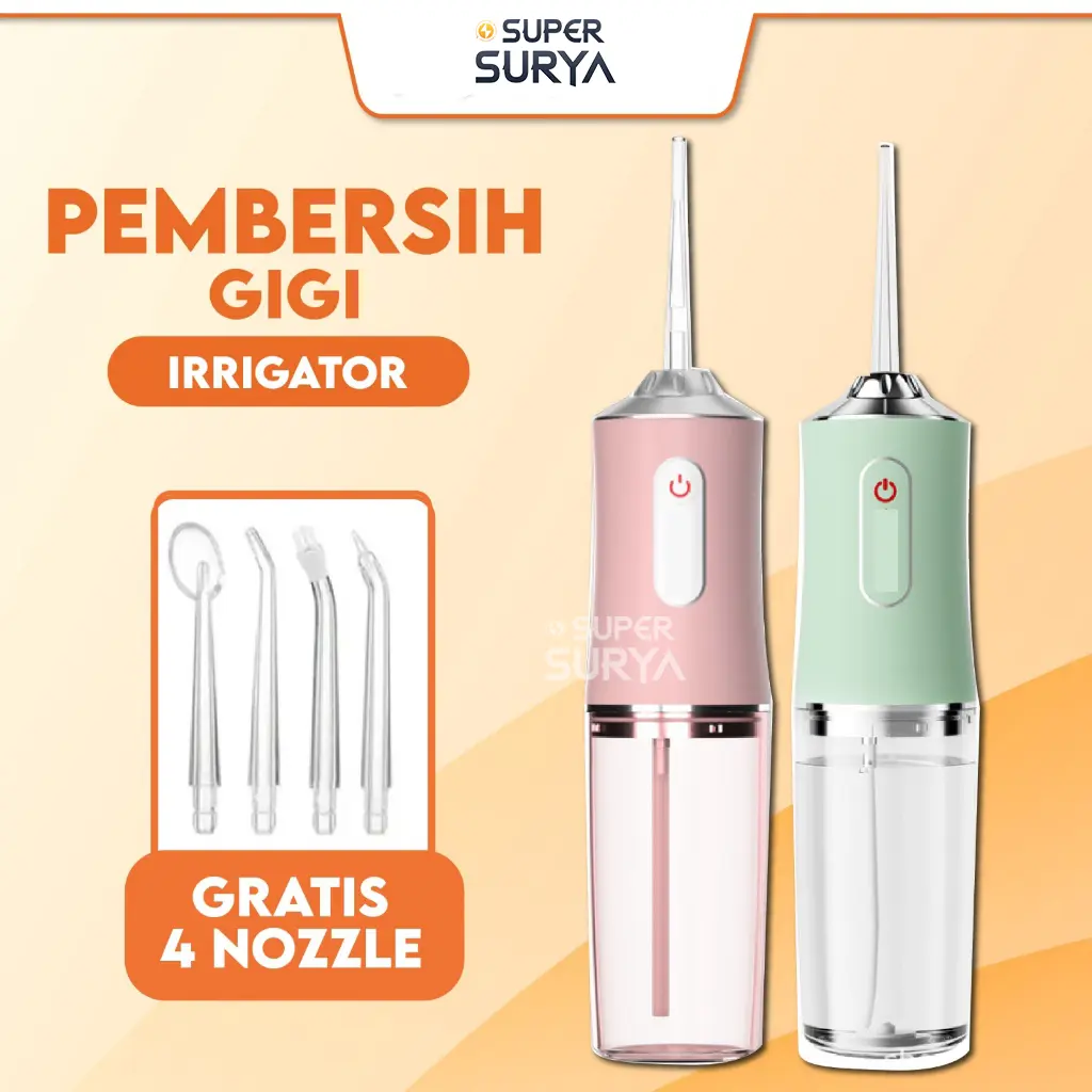 Pembersih Gigi Elektrik 4in1 Smart Oral Irrigator Water Flosser Scaler Teeth Dental Care Portable Rechargeable Pembersihan Mulut