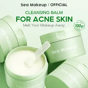 Sea Makeup Acne Butter Cleansing Balm 100gr - Pembersih Makeup & Jerawat dengan Salicylic Acid, Tea Tree & Centella - Cocok untuk Kulit Berjerawat dan Kering - Muka
