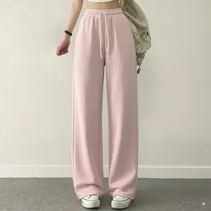 RezaIn - Sweatpants Loose Baggy Highwaist Training Unisex Korean Style Celana Panjang Daily Wanita Tebal Nyaman Bahan Soft Fleece Tali Serut