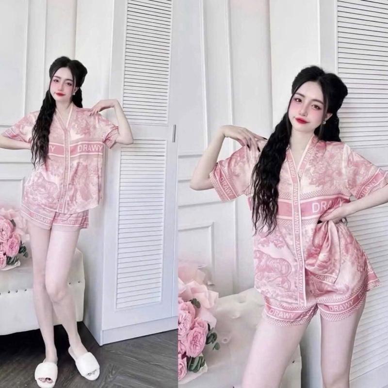 Set đồ bộ đùi pijjama chất liệu vải lụa Latinh mềm mịn mát đẹp dành cho phụ nữ 7