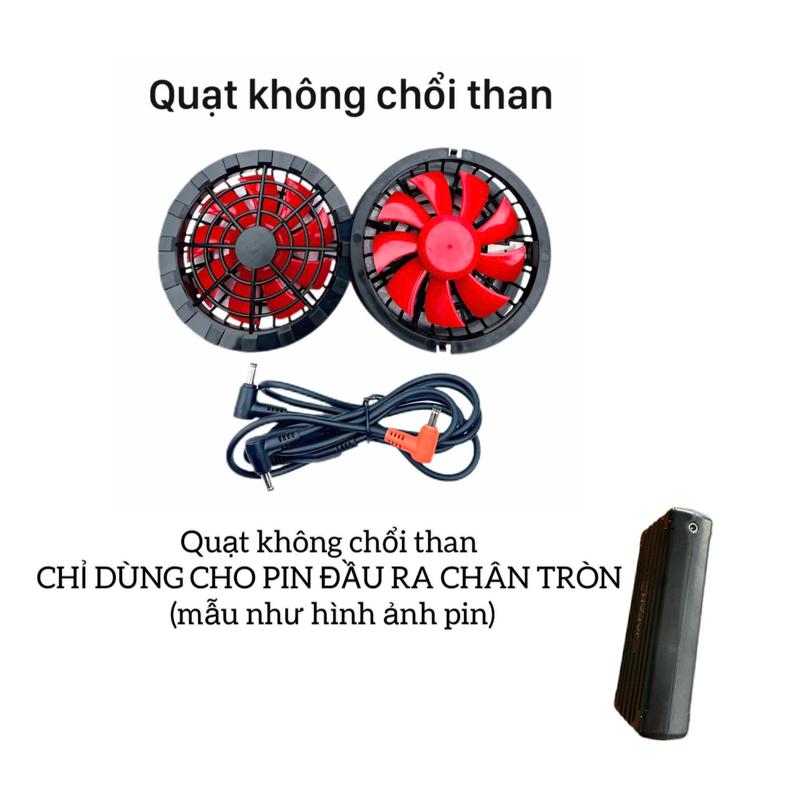 BÁN CHẠY Combo 2 Quạt 9 Cánh + 1 dây nối 18V Không Chổi Than Chống Nước Kèm Dây Kết Nối Thay Thế - Phụ Kiện Áo Điều Hoà LƯU Ý CHỈ DÙNG CHO PIN CÓ ĐẦU RA LÀ CHÂN TRÒN