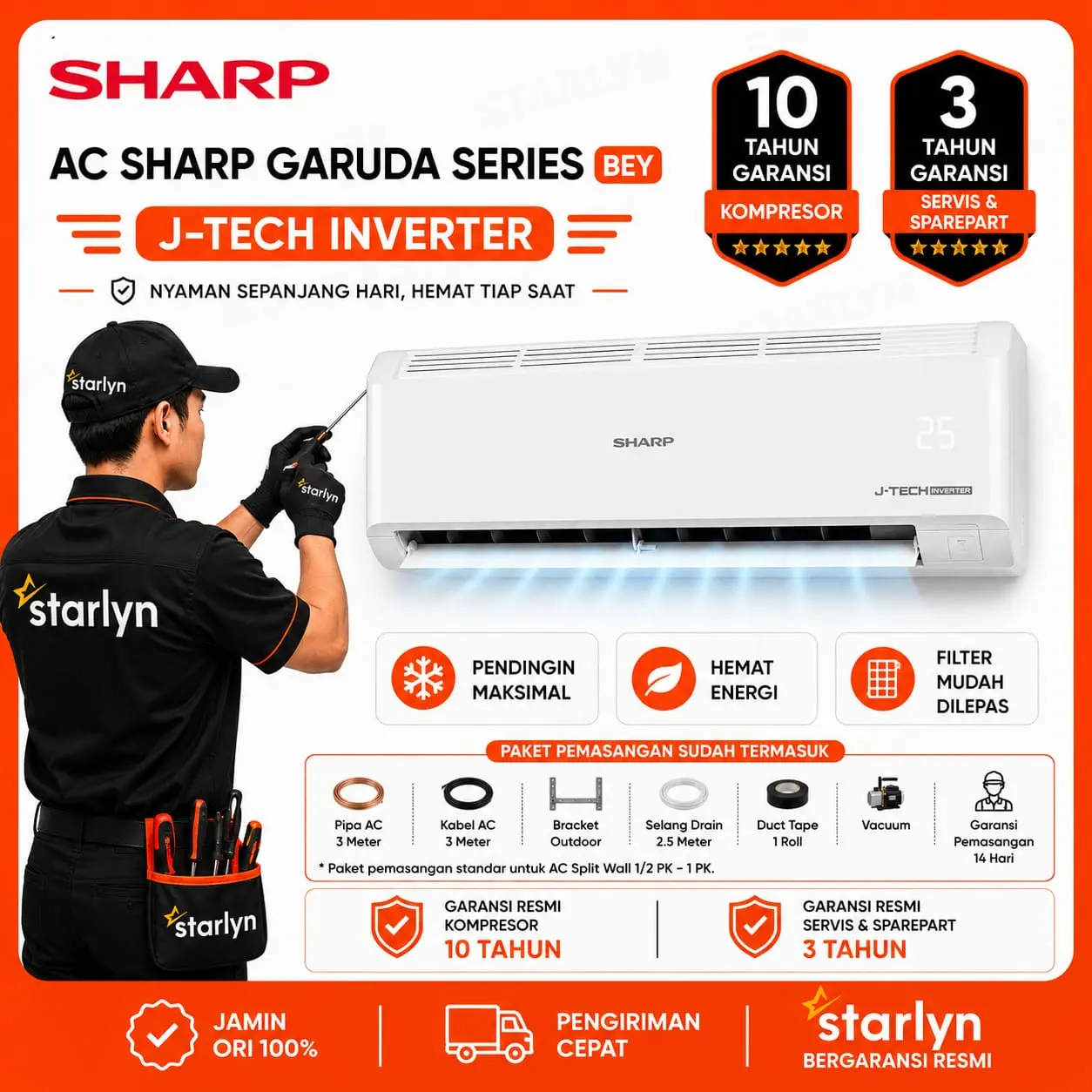 SHARP AC AU/AH X6BEY 1/2 PK Inverter AU-X6ZY 0.5 PK