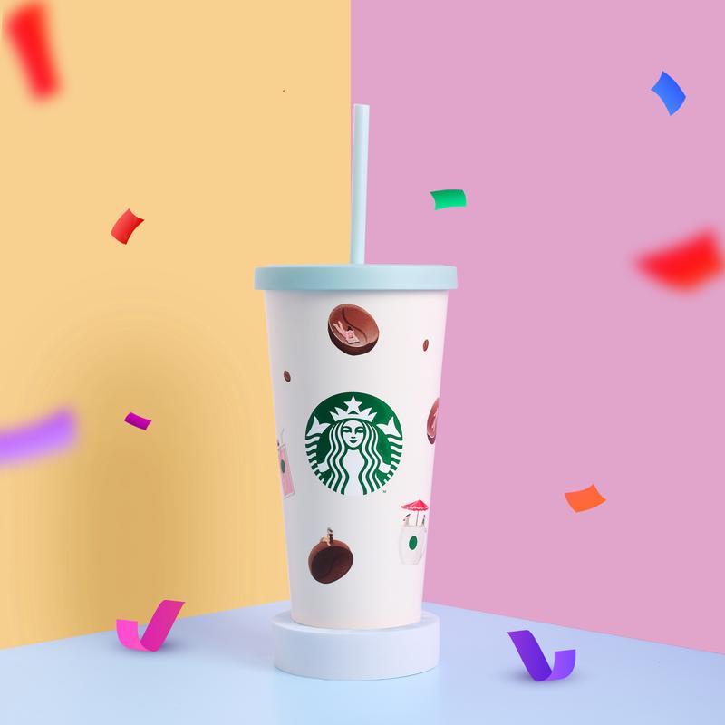 Bình Cold Cup Starbucks CCUP 20OZ SS SURREAL COFFEE WORLD (591ml)