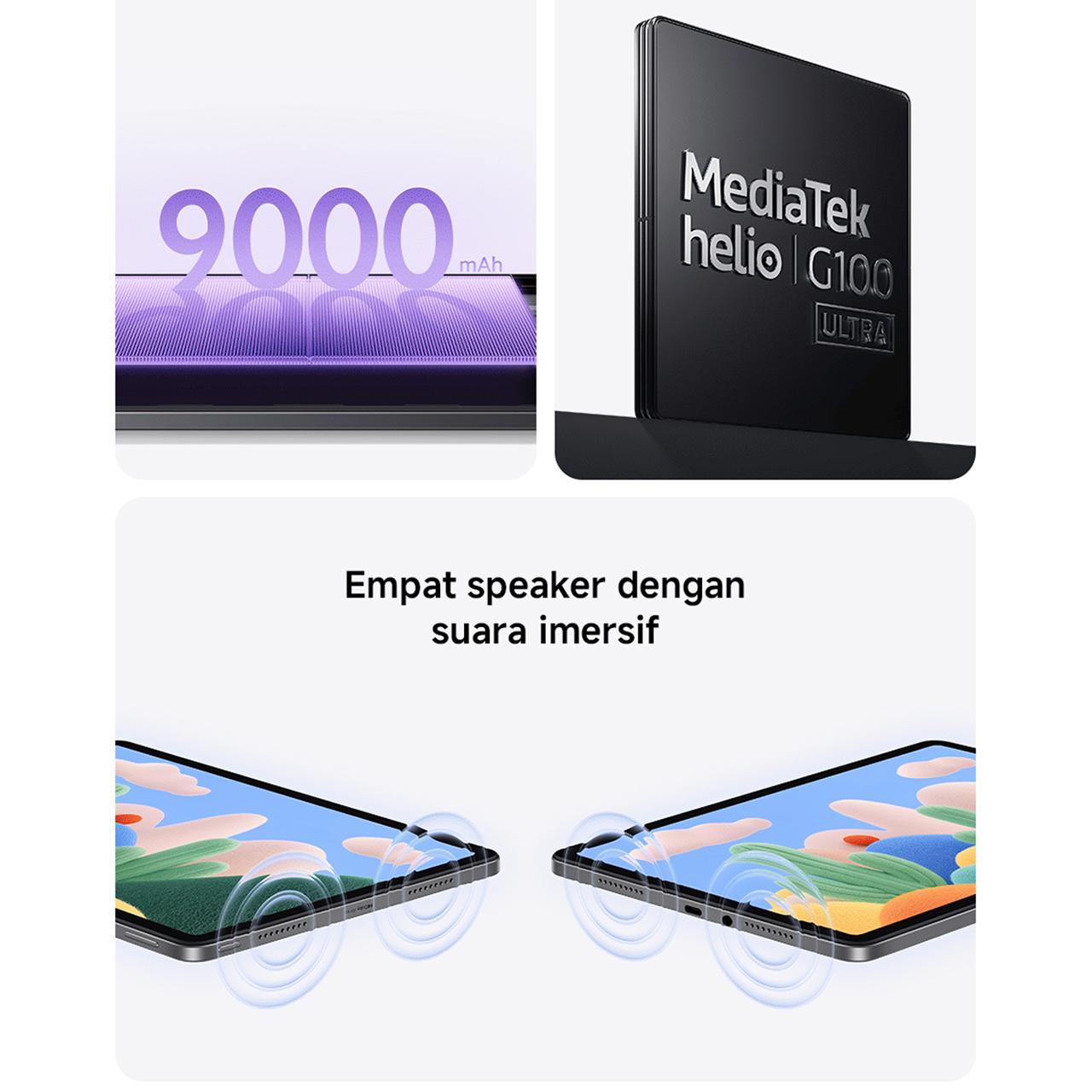 Xiaomi Redmi Pad 2 Play Bundle (4GB/128GB) | 11" 2.5K layar matte glass lebih aman untuk mata | Digital parenting assistant | Baterai jumbo 9000mAh (typ) untuk 17 jam belajar dan bermain tanpa henti | Play bundle casing dan stylus di dalam box