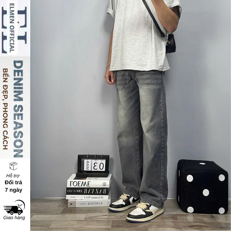 Quần jean Nam Form ống đứng suông rộng, chất liên jean mềm mại ca cá tính Menswear Pants Có Túi. 3