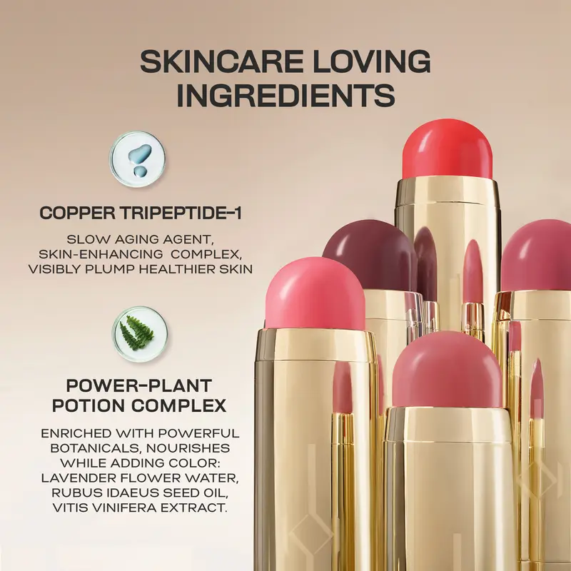 KIVA Dream Flush Blush Stick - Tripeptide Collagen Hydrating Blush On Tahan Lama Cream Semi Dewy Finish Praktis Perona Pipi 2