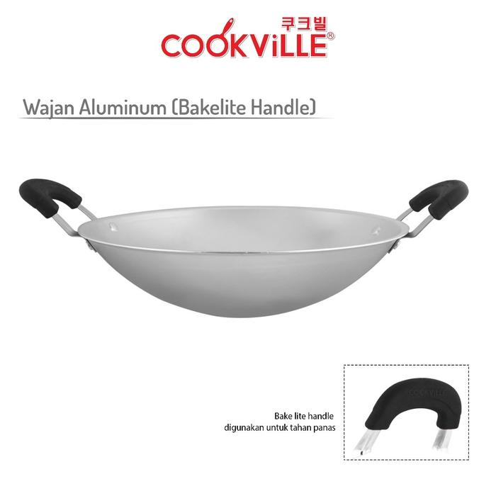 Gambar [COOKVILLE] Aluminum Wajan Bakelite Handle - Penggorengan - 30 cm dari Cookville.Official Kab. Bogor Tokopedia