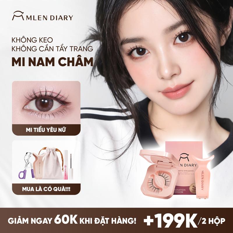 Mlen Diary - Mi Giả Nam Châm Mềm TIỂU YÊU NỮ Dream Idol Lông Mi Giả Từ Tính An Toàn, Tái Sử Dụng, Chất Lượng Cao, Chuyên Nghiệp, Dễ Gắn, Dễ Sử Dụng, Tự Nhiên Và Nhẹ Nhàng
