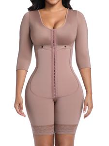 Body moldeador para mujer de manga larga con diseño de botones al frente, control fuerte de cintura y cadera, moda otoño invierno, perfecto para uso diario