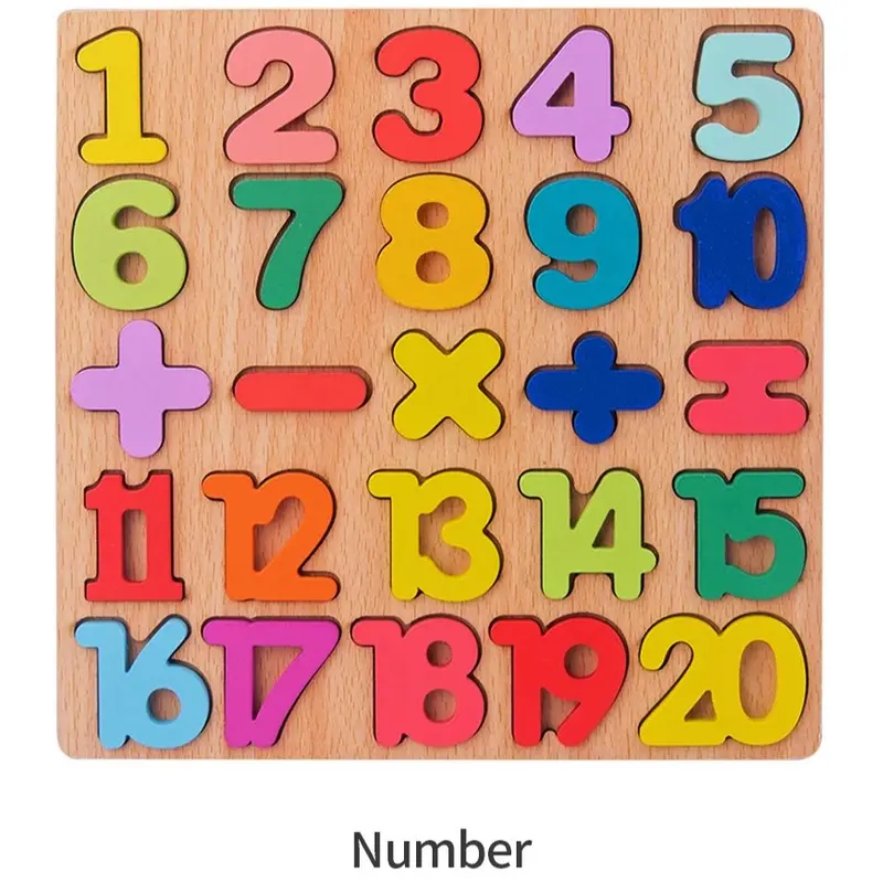 Mainan Puzzle Pendidikan Anak Alphabet Number Games Toys Papan Kayu Belajar Huruf Angka Set Hadiah 2