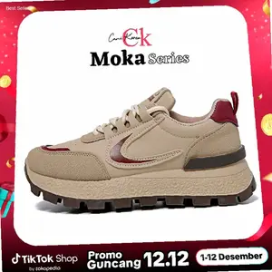 CANIKOREA Moka Series Sepatu Sneakers Wanita Casual Sporty Sepatu Kerja Main Outdoor Kulit Sintetis Karet Anti-Slip Sneakers Viral C9001 | Kekinian