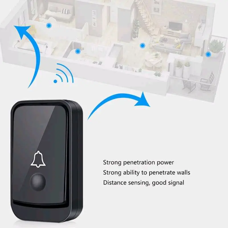 TaffHOME Bel Pintu Wireless Door Bell Waterproof EU Plug 45 Melodies - Q189 5