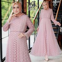 Gambar GAMIS OZIAS BROKAT POLKA PREMIUM 08333 LD 105 & LD 120I Gamis Kondangan Cantik I Gamis Wisuda Remaja Nyaman Panjang - navy, LD 120 dari Ozias.id Kota Administrasi Jakarta Barat 1 Tokopedia