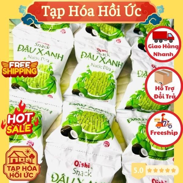 10 gói Bim Bim Snack Đậu Xanh Nước Dừa (6g/gói) - Bim bim tuổi thơ - Đồ ăn vặt - Tạp hoá hồi ức
