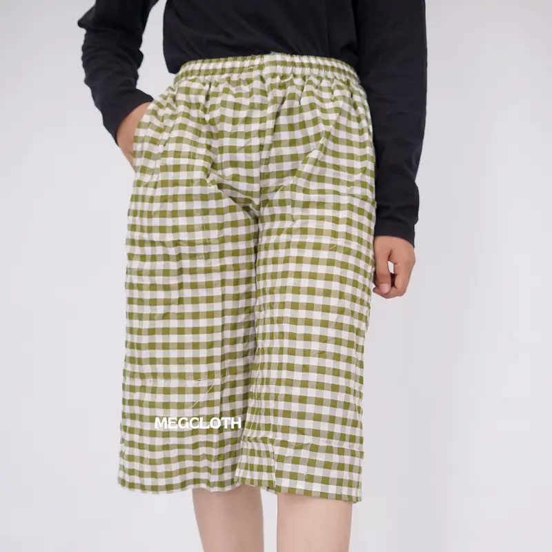 CELANA KOTAK KOTAK WANITA CELANA AESTHETIC CELANA WANITA ESTETIK Nyaman Panjang Polyester Santai Katun Tartan Cantik Serut Casual Pita Motif Pant 6