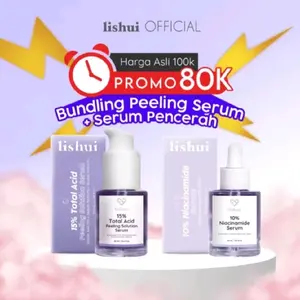 [ PRODUK BARU LISHUI ] PEELING SERUM + SERUM NIACINAMIDE SERUM PENCERAH WAJAH PENGHILANG FLEK BPOM