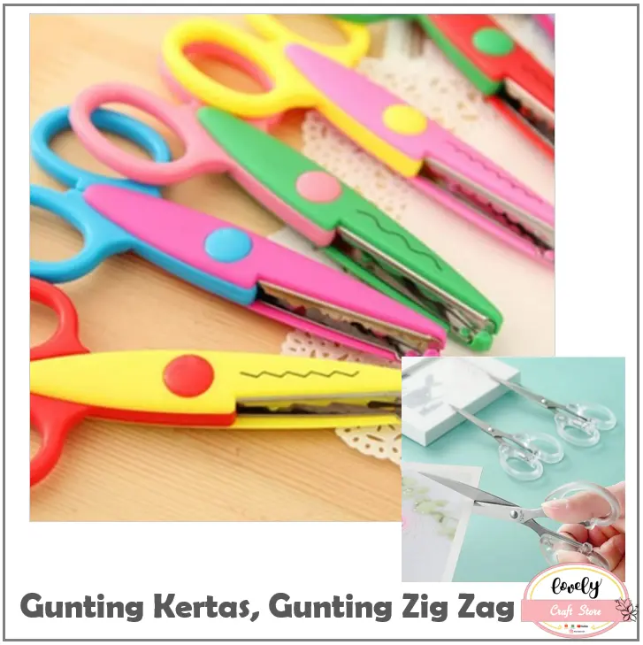 LovelyCraftStore | 1pc Gunting Zigzag / biasa untuk craft, sekolah, diy, kids Gunting kertas bergelombang, paper scissor