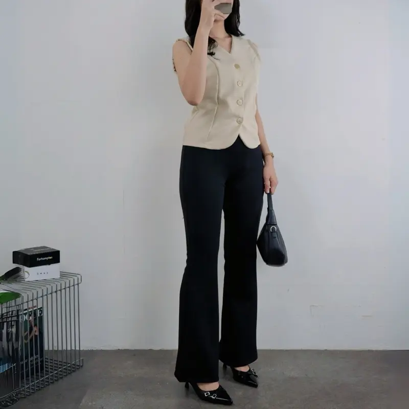 Celana Higwaist Flare Pants - Celana Flare Pants - Highwaist Kulot Cutbray 3