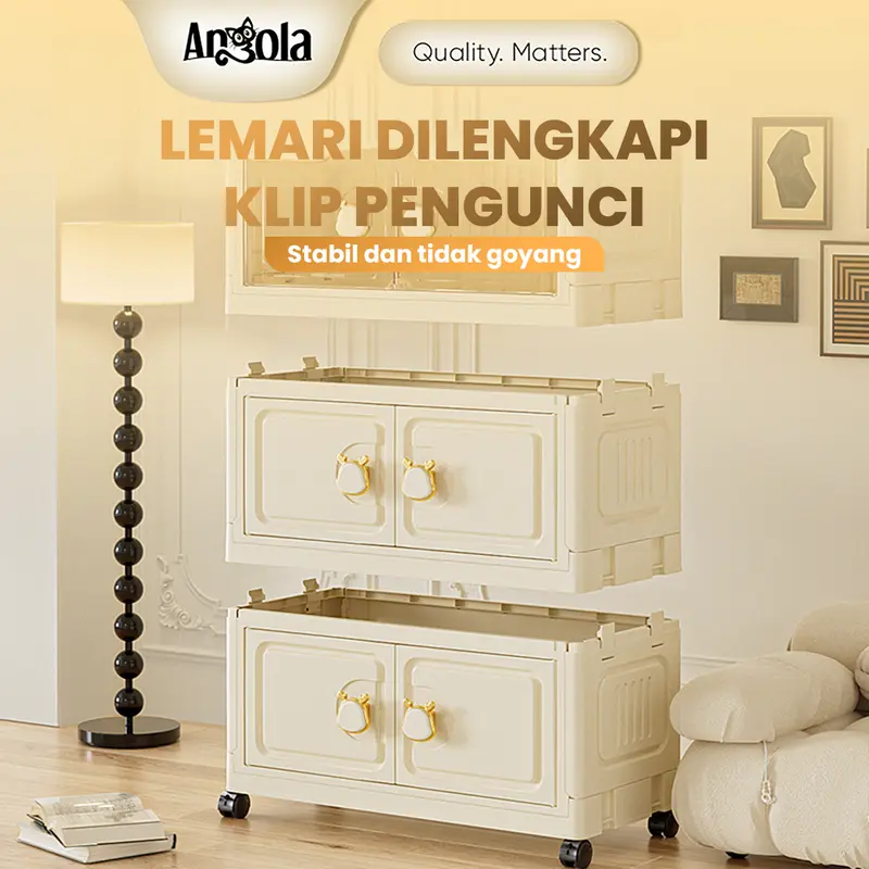 Angola Shop Lemari Lipat Plastik 3-5 Tingkat G34-G43 Lemari Serbaguna / Lemari Pakaian Plastik Ekstra besar Asli Furniture 2