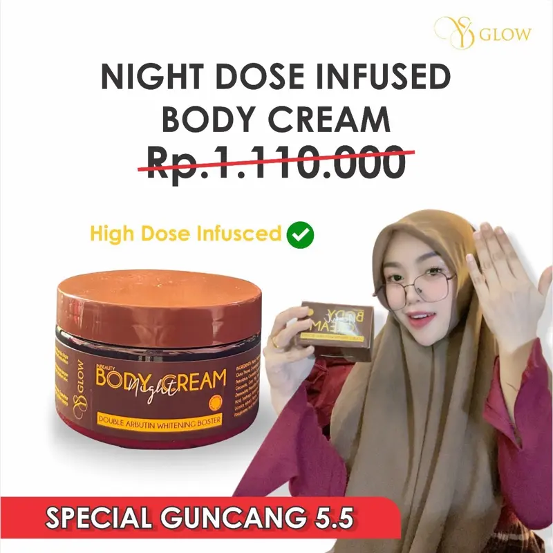 BODY CREAM INFUSCED DOBLE ARBUTIN WHITENING BOSTER 8 % NIACINAMIDE,3 % TRANEXAMIC ACID,2% GLYCOLID ACID [YS HIGH DOSE ] 0