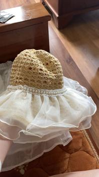 Product Review of Mũ nữ đi biển sợi đan viền ren tiểu thư đính ngọc sang chảnh chất mềm không sợ mất fom Voi Women from c**é 0