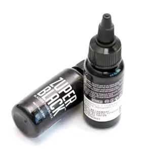 INTENZE Tinta Tato Zuperblack Edisi 15ml Warna Hitam Pekat & Halus Penyulingan Tumbuhan Alami Aman & Permanen temporer