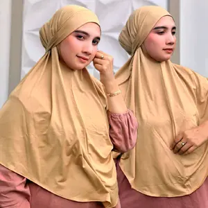 BERGO INSTANT FRANCH KHIMAR ARABIAN SPANDEK JERSEY PREMIUM 2in1