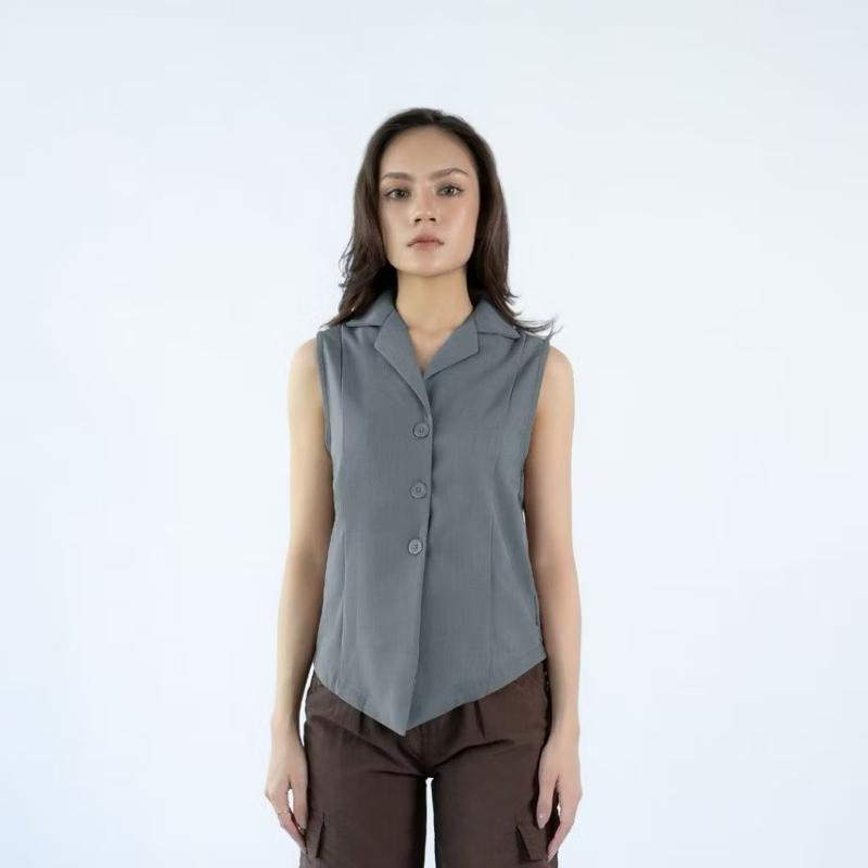 Atasan Rompi Vest Wanita Basic Sleeveless Top | ELORAÉ - Gabby Vest 3