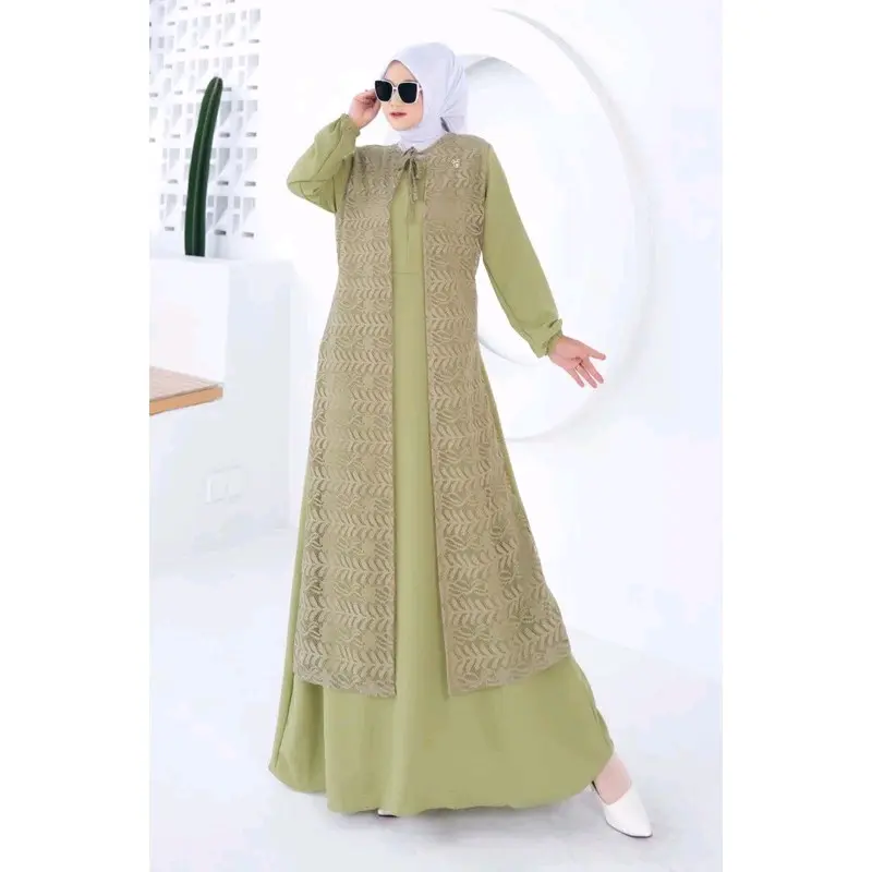 INNARA GAMIS WANITA DEWASA CRINKLE MIX BRUKAT MODEL TERBARU,GAMIS KONDANGAN BRUKAT,GAMIS CRINKLE MURAH 1
