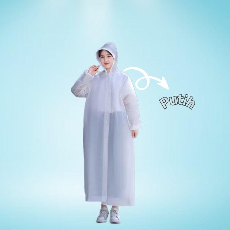 Product Introduction of Jas Hujan Dewasa Terusan Raincoat Mantel Hujan Semi Transparan Polos eva raincoat 17