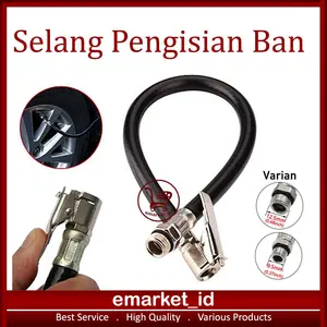 EM Selang Inflating Gun 9.5mm 12.5mm 37cm AJ30 / Pengisi Angin Tire Inflator / Chuck Pompa Pengisian Ban Isian