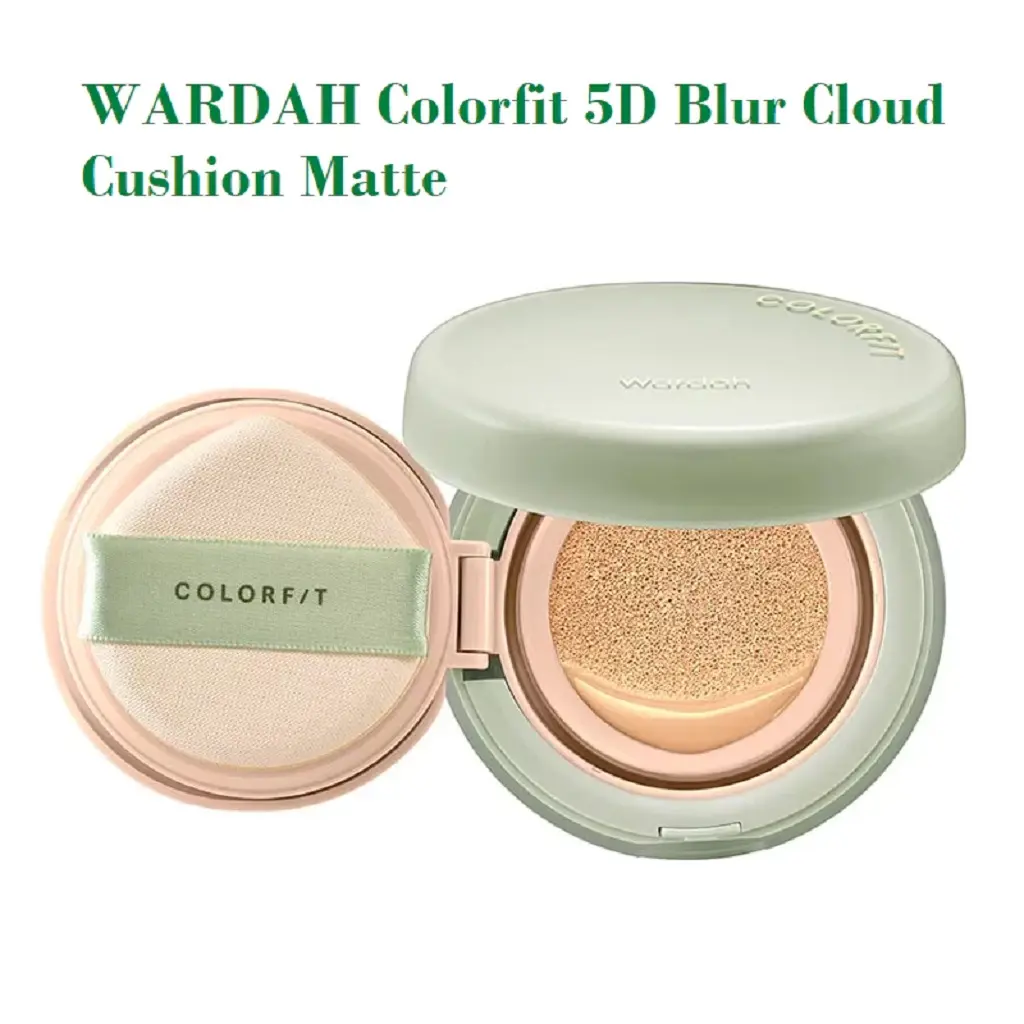 WARDAH Colorfit 5D Blur Cloud Cushion Matte Finish Tahan Lama Hingga 18 Jam - SPF 50 PA+, Nano-Hyaluron, dan CICA Menyamarkan Pori & Tekstur Wajah Menyatu Dengan Kulit Non Comedogenic - Tahan Lama dengan Bedak - Makeup