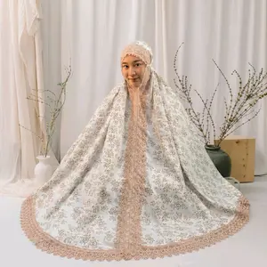 DEENOVA-Mukena Dewasa Katun Foil Premium Motif Printing Renda Air Mata Full KD Desain Elegant Mewah Nyaman