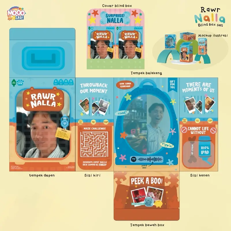 PROSES CEPAT MAX 1 HARI - CUSTOM BLIND BOX TEMA RAWR NALLA (SPECIAL MOMENT GIFT IDEA!) - Hari Raya, Reuni, Birthday, Anniversary, Graduation, Sweet Seventeen, Wedding, Resign, Christmas Gift, Cereal gift, kotak sereal, diy cereal, diy sereal, sereal gift, 1