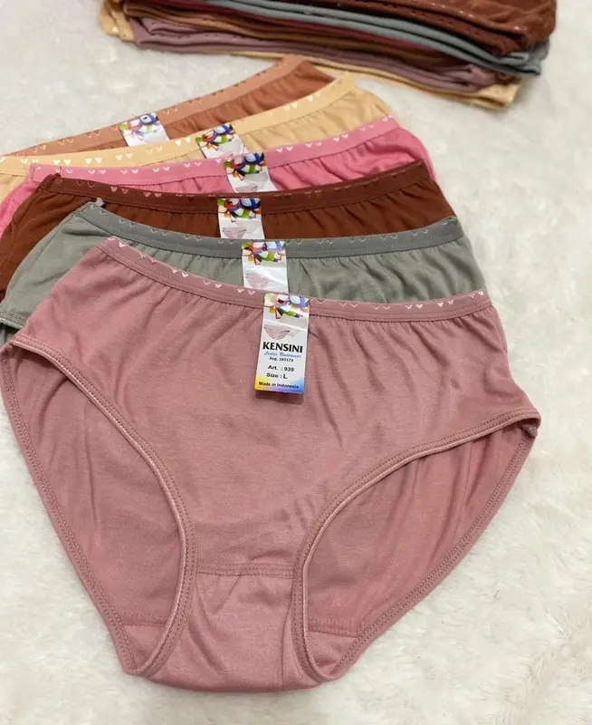 Pakaian Dalam Wanita Dewasa dan Remaja - Promo Celana Dalam 6 dan 12 Pcs - Hitam, Katun Boxer Motif Pendek 1