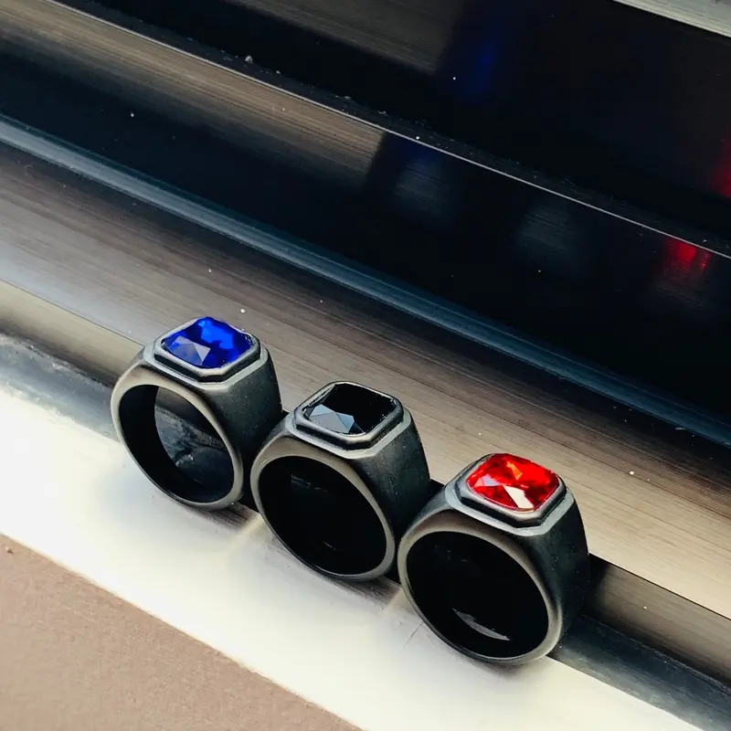 Cincin Batu Hitam Onyx Titanium 5