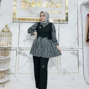 Gwenza - Felicia Motif Setelan Celana Casual Wanita - Muslim Wanita