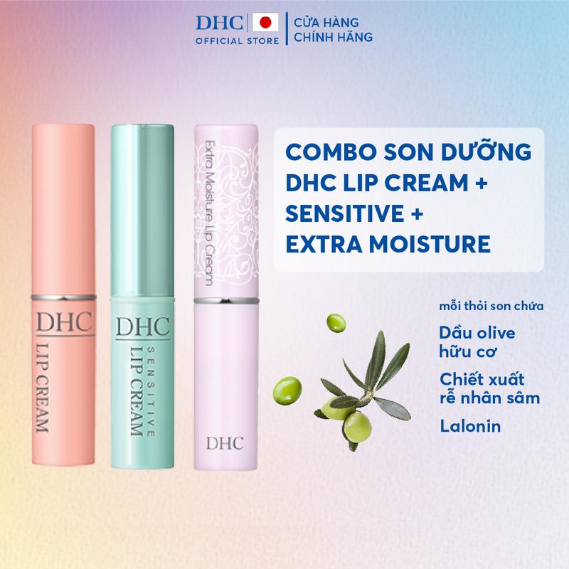 Combo Son Dưỡng Môi DHC - Hỗ trợ dưỡng ẩm, làm mền môi dành cho Nữ và Nam