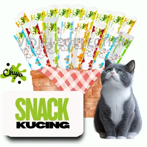 Cemilan Snack Makanan Kucing / Makanan Kucing Basah/ Makanan Kucing Strip/ Makanan Kucing Basah/ Cat Snack untuk Anak Kucing dan Kucing Dewasa