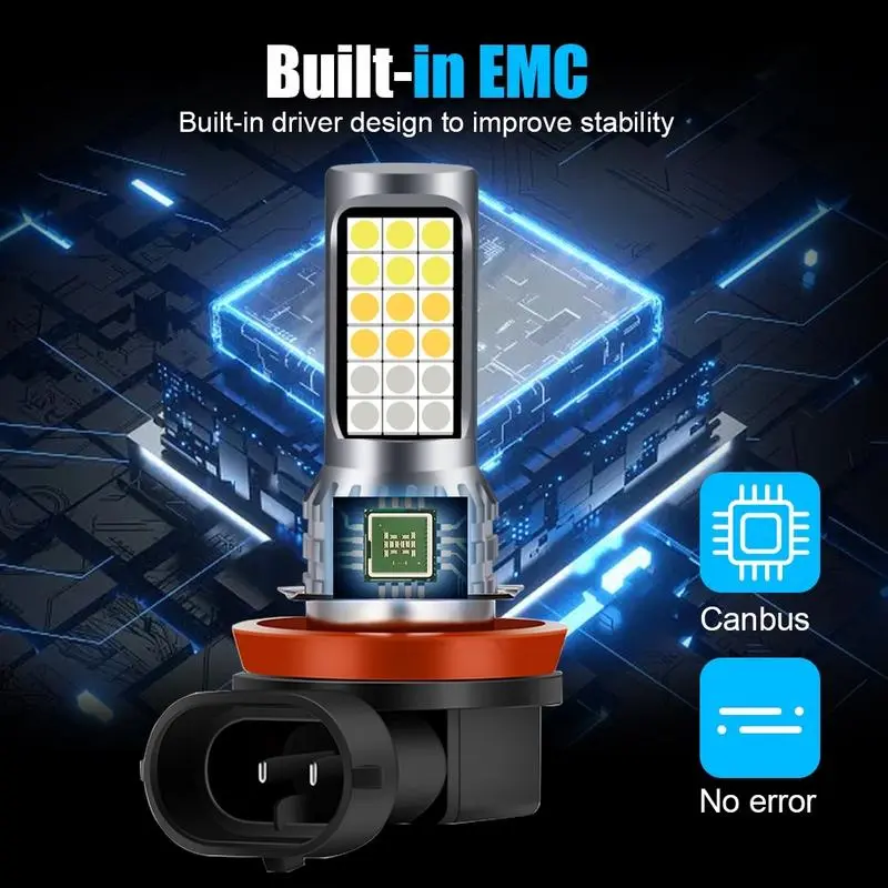 Lampu kabut LED 3 warna H8 H11 H16 AVANZA XENIA CALYA SIGRA AGYA AYLA ERTIGA JAZZ BRIO ROCKY RAIZE YARIS CATATAN MOBIL!! Item ini adalah potongan 3 warna, Anda perlu membeli 2 buah, silakan pilih 2 buah Car 6