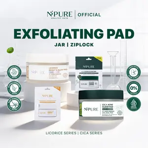 [Exfo Pad Ziplock] NPURE Acne Clear Pad Cica Sachet / Licorice Bright & Glow Exfoliating Pad ZipLock / Wajah Berjerawat & Normal / Treatment Wajah / Travel Pack Eksfoliasi Pad/kapas mencerahkan/ membersihkan pori-pori