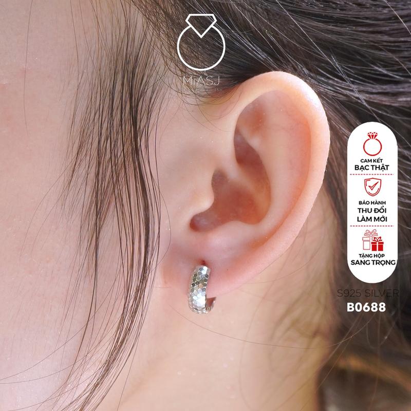 B0688 - Bông tai khoen Bạc S925 thanh lịch cao cấp MiASJ
