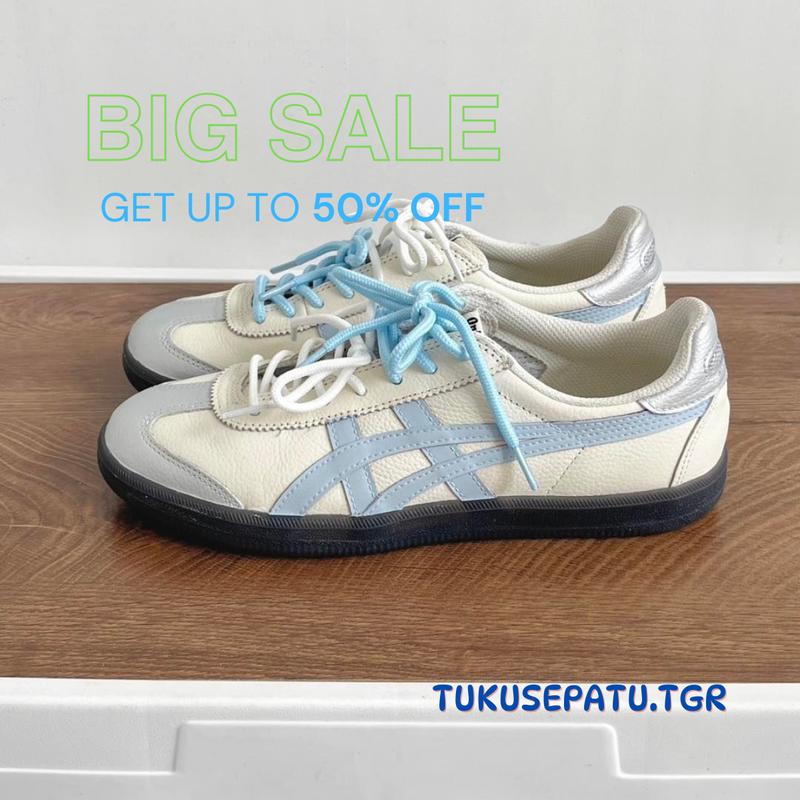 Sneakers Wanita 0nitsukoa Tiger Tokuten Stay With Me Premium Kasual Biru Sky Silver Ukuran 35-41 Sneaker Sneaker 0