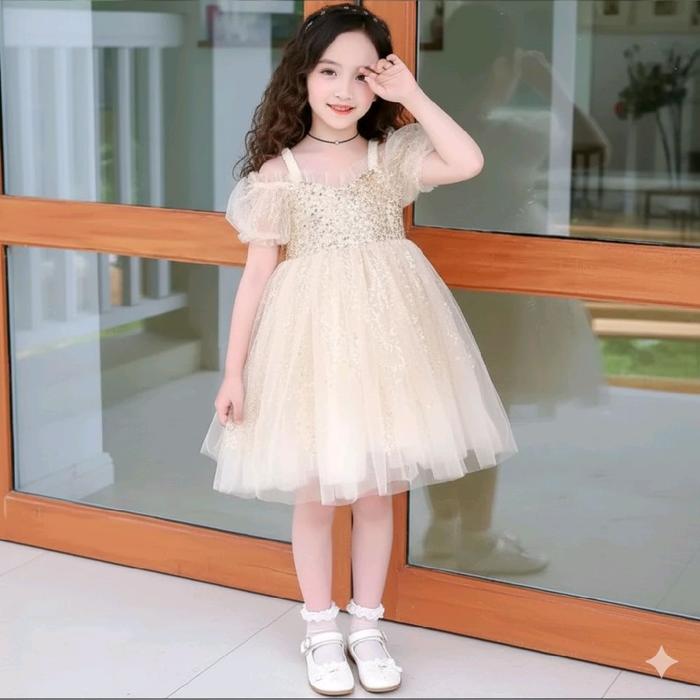 Jual (7-9T) 4-5T Putih Dress anak sabrina premium full sequins import gold  white + bando warna emas - Gold, 7-8 tahun - Kota Administrasi Jakarta  Barat - Mozbabykids | Tokopedia
