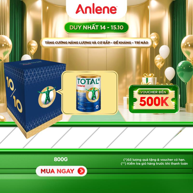 [LS] Quà Tặng - Sữa Bột Bổ Sung Dinh Dưỡng Anlene Total 10 Lon 800G