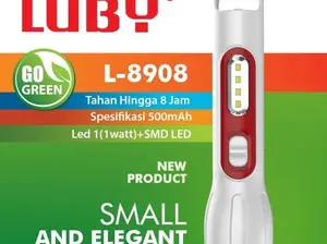 Senter Luby 1 Watt Baterai Cas Ulang L 8908 Lampu Emergency LED