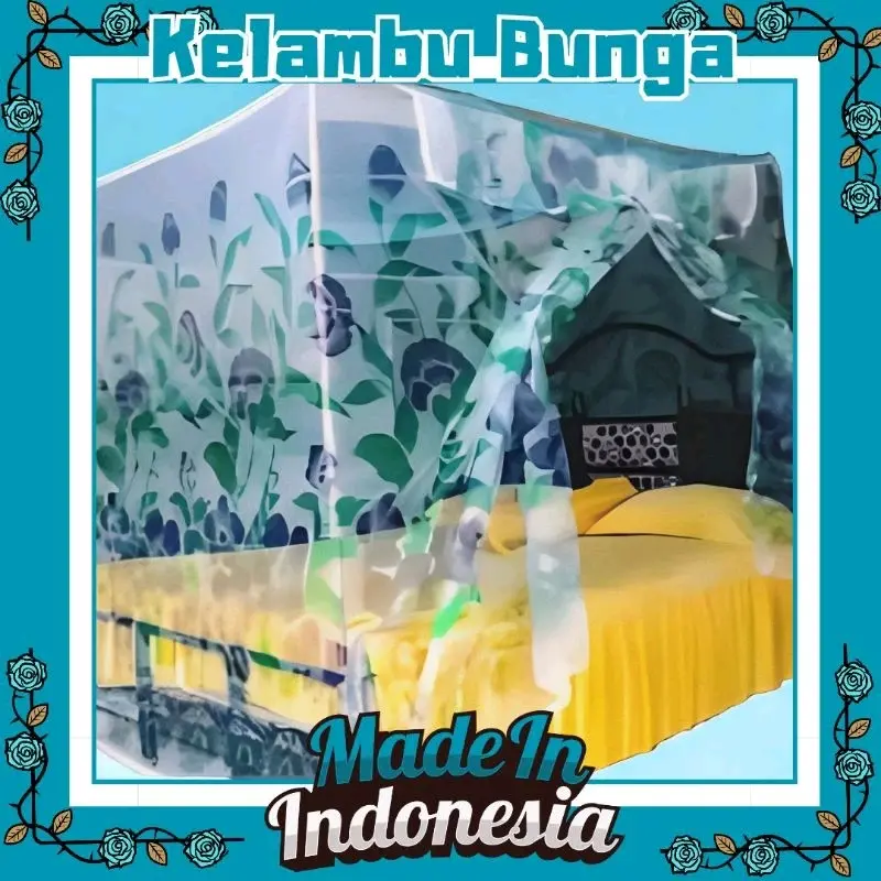kelambu gantung kotak motif bunga manohara ukuran 180x200cm 200x200cm 200x300cm