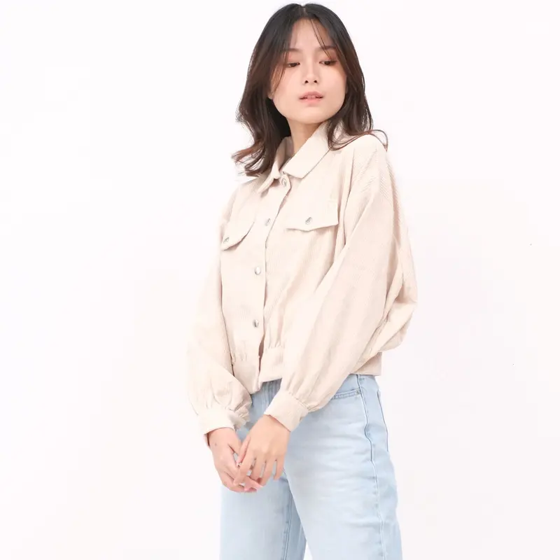 MSDXeveryone - Audrey Jacket Corduroy MK36 -outer wanita crop style korea kekinian lengan panjang / Jaket Kancing Keren Nyaman Santai 6