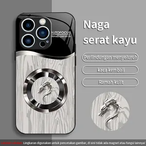 Berlaku untuk [iPh0ne 15 Pro Max] casing ponsel sederhana kelas atas anti sidik jari anti jatuh casing ponsel kaca temper 115