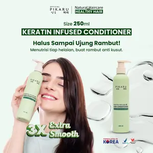 Pikaru Keratin Treatment Infused 2 Hair Conditioner - Shampoo Conditioner /  Non Sls / Rambut Rontok / Pelurus Rambut / Merawat Rambut Rusak / Mengembang  Kering Bercabang / Haircare / Smoothing